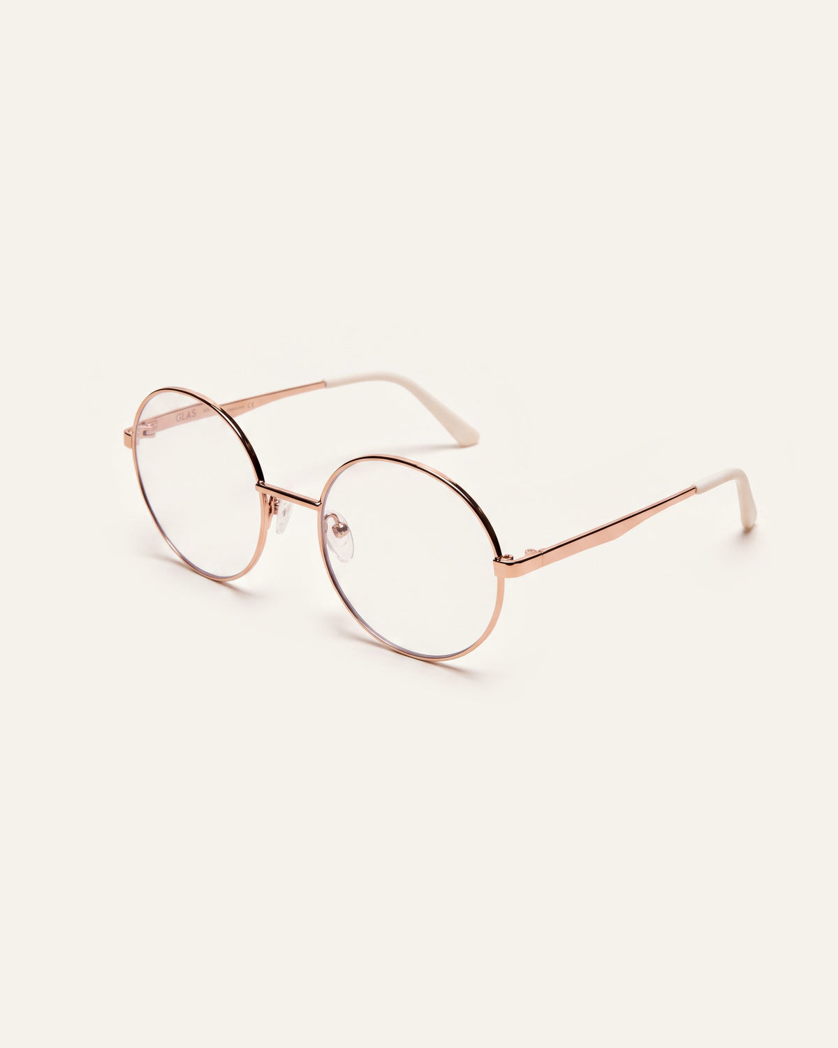 Grace Rose Gold Readers, three quarter