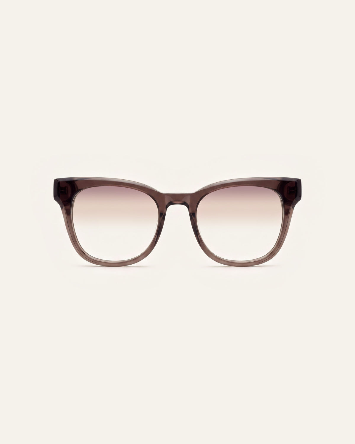 Zoey in dark brown, front, Heather lenses